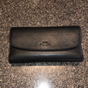 Coach Black Checkbook Wallet